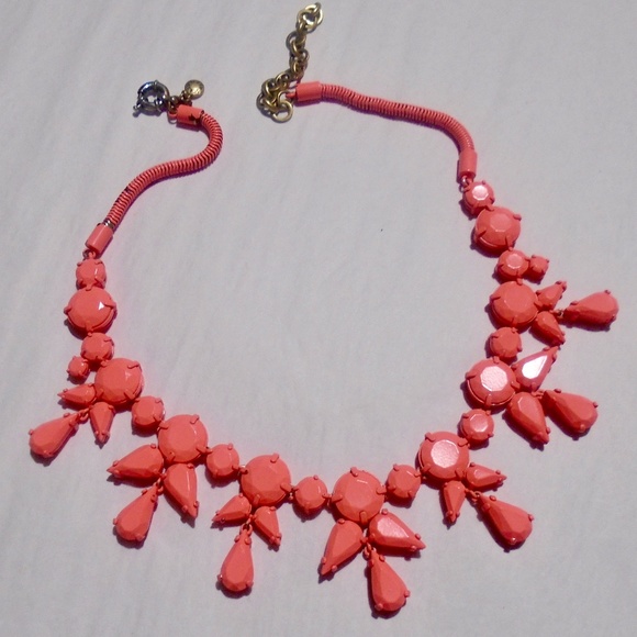 J. Crew Jewelry - J CREW Neon Peach Statement Necklace ~20"